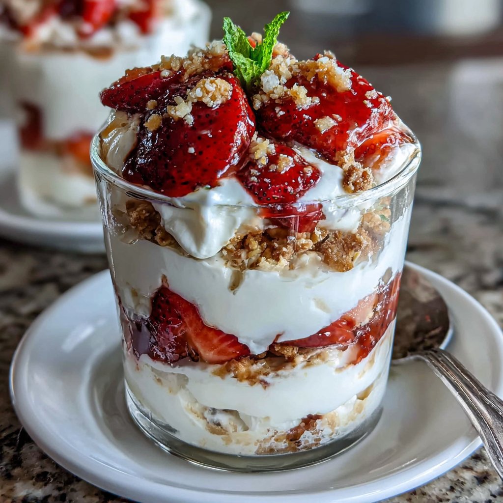 Chilled Strawberry Cloud Parfait