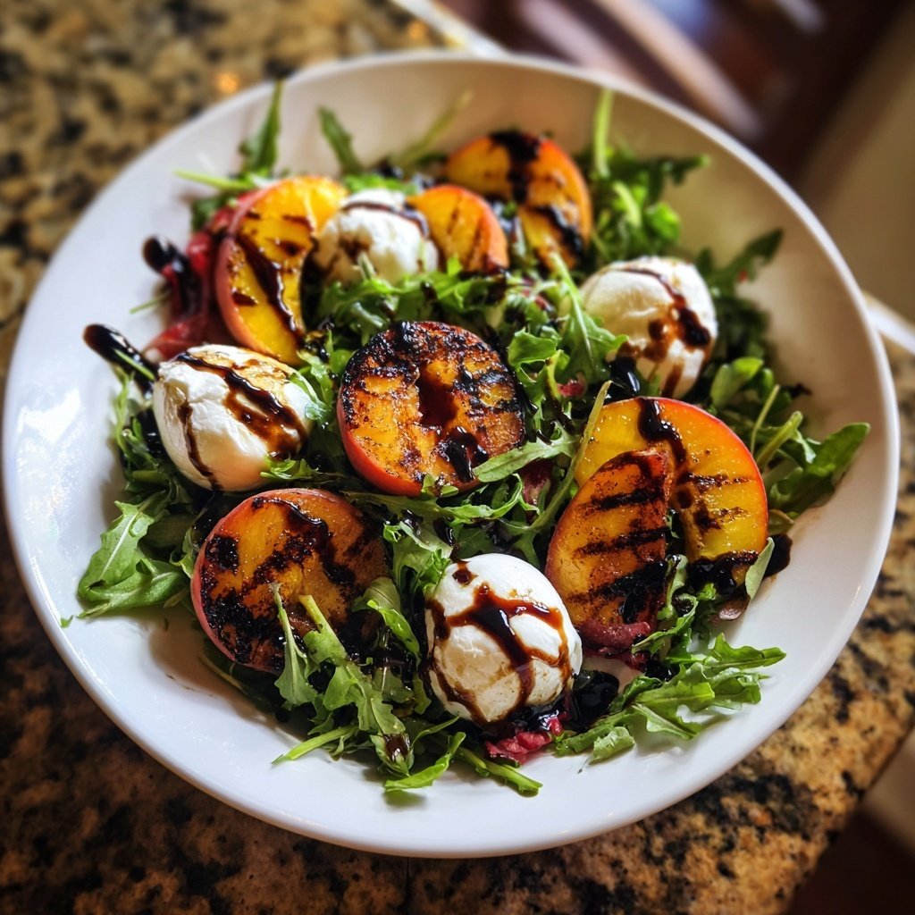 Grilled Peach and Burrata Salad