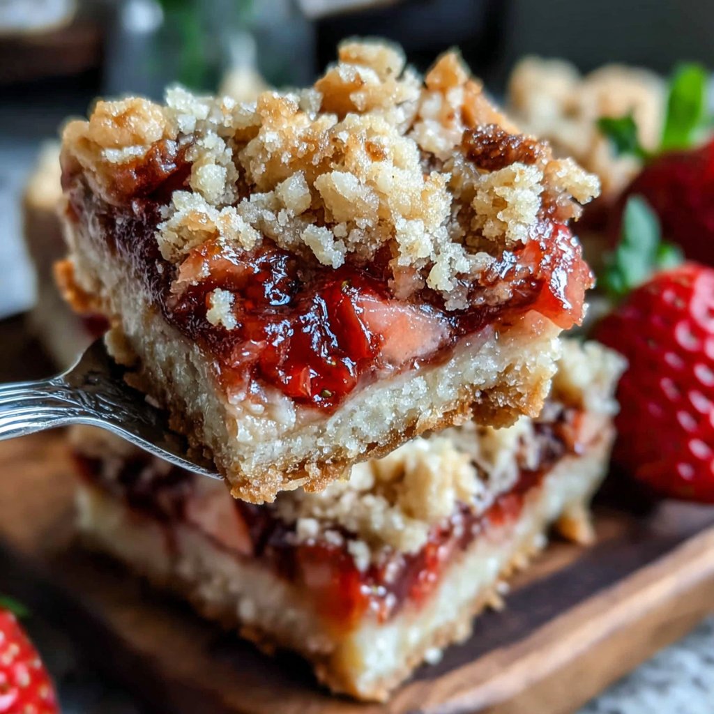 Buttery Strawberry Crisp Bars