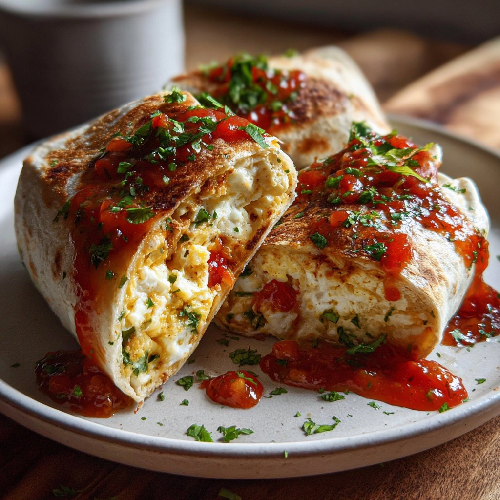 Savory Cottage Cheese Breakfast Burritos
