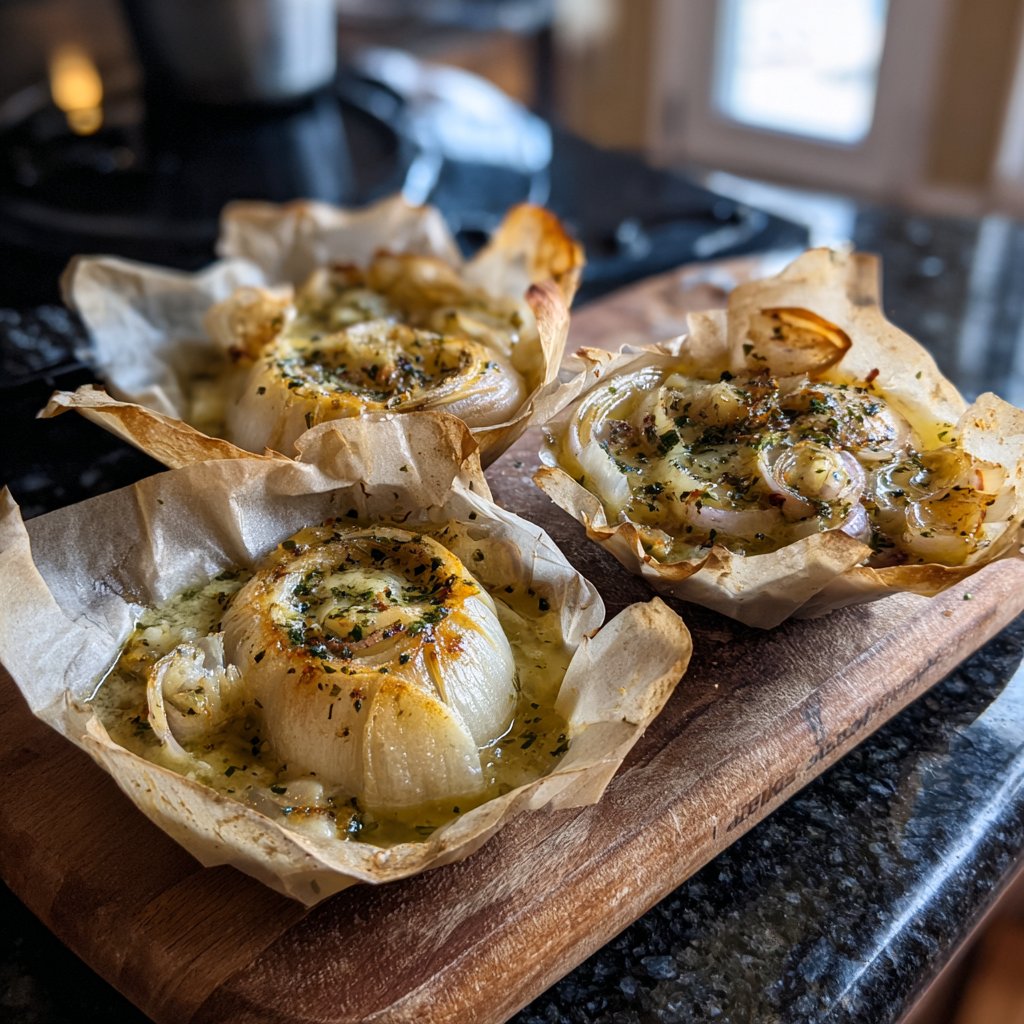 Garlic Butter Onion Boil Packets