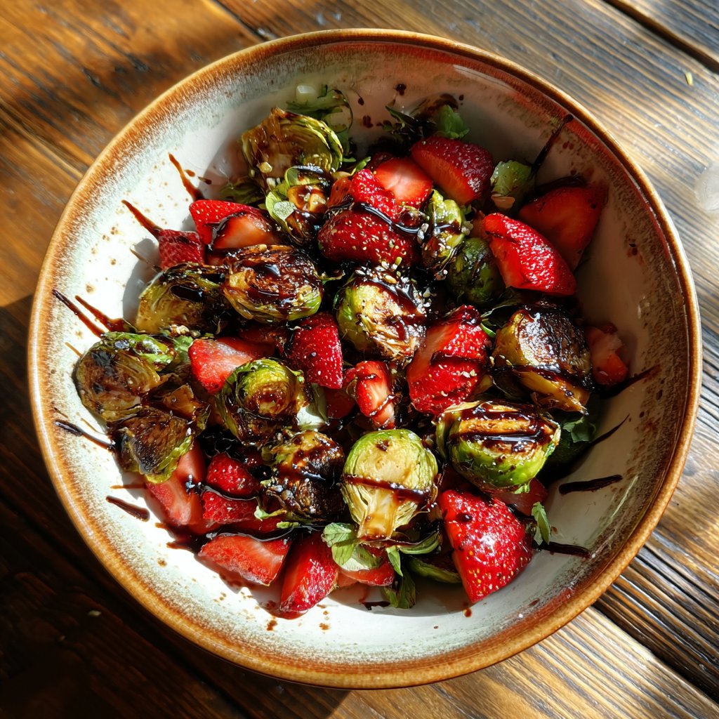 Roasted Strawberry Brussels Sprouts Salad