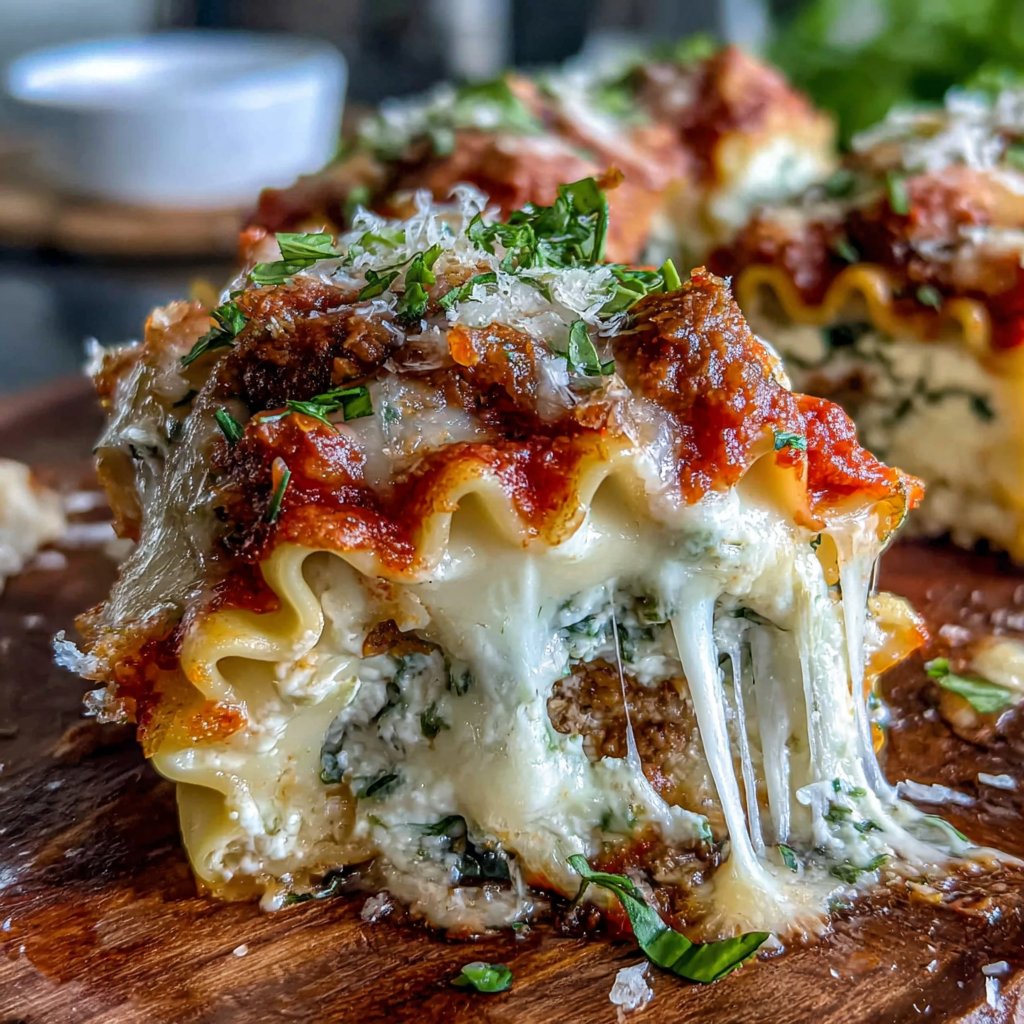 Turkey Spinach Lasagna Rollups